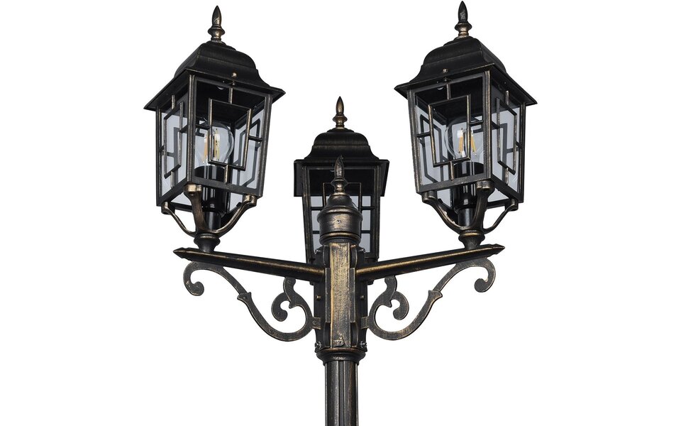 HLW LED LED Floor Lamp Bronze Trion Torno - 3 Light Points, E27 Outdoor Lamp, Garden Wall Lamp