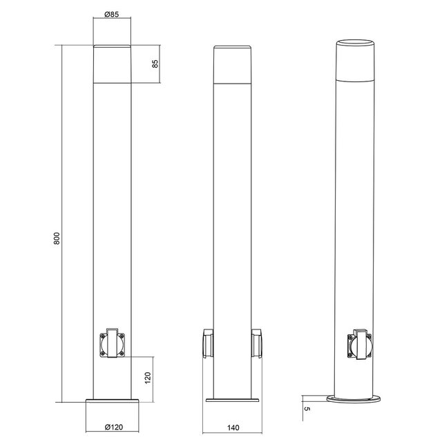HLW LED LED Floor Lamp & Outdoor Wall Lamp - Waterproof, With Socket - Trion Hosina XL