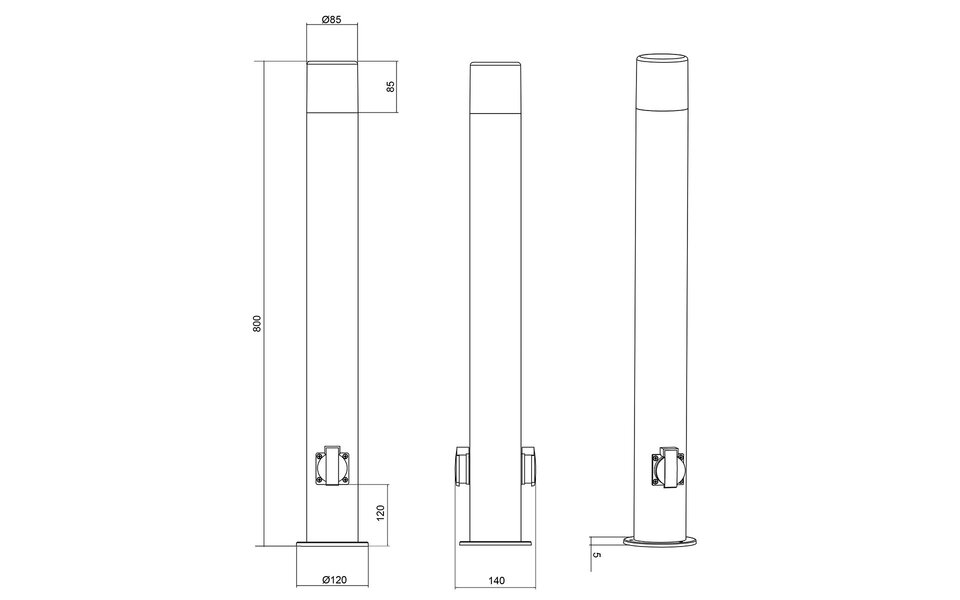 HLW LED LED Floor Lamp & Outdoor Wall Lamp - Waterproof, With Socket - Trion Hosina XL