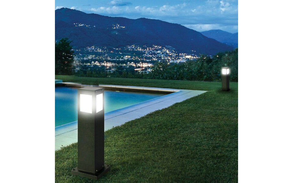 HLW LED LED Tuinverlichting - Staande Buitenlamp - Kavy 5 - E27 Fitting - Vierkant - Aluminium - Philips - CorePro Lustre 827 P45 FR - 5.5W - Warm Wit 2700K HLW LED LED Tuinverlichting - Staande Buitenlamp - Kavy 5 - E27 Fitting - Vierkant - Aluminium - Philips - CorePro Lustre 827 P45 FR - 5.5W - Warm Wit 2700K