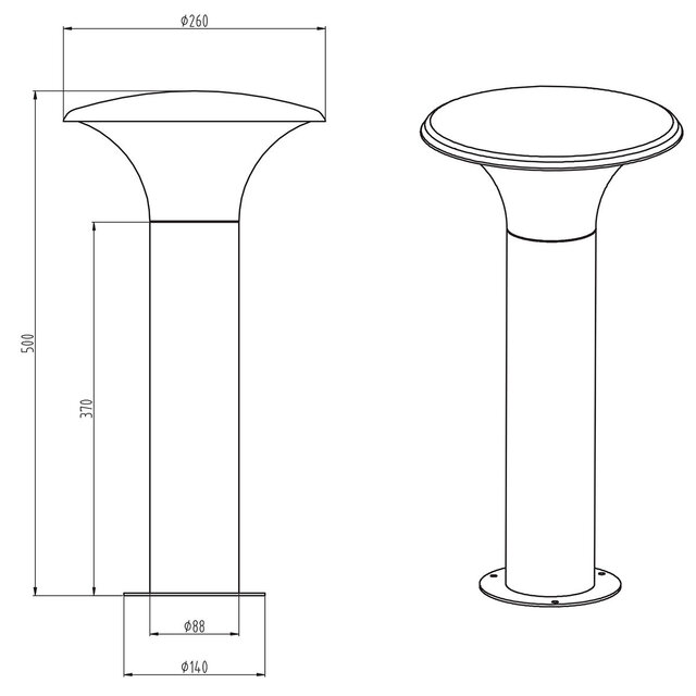 HLW LED LED Tuinverlichting - Staand - Buitenlamp - Trion Karminy - 5W - E27 Fitting - Spatwaterdicht IP44 - Mat Antraciet - Aluminium |
