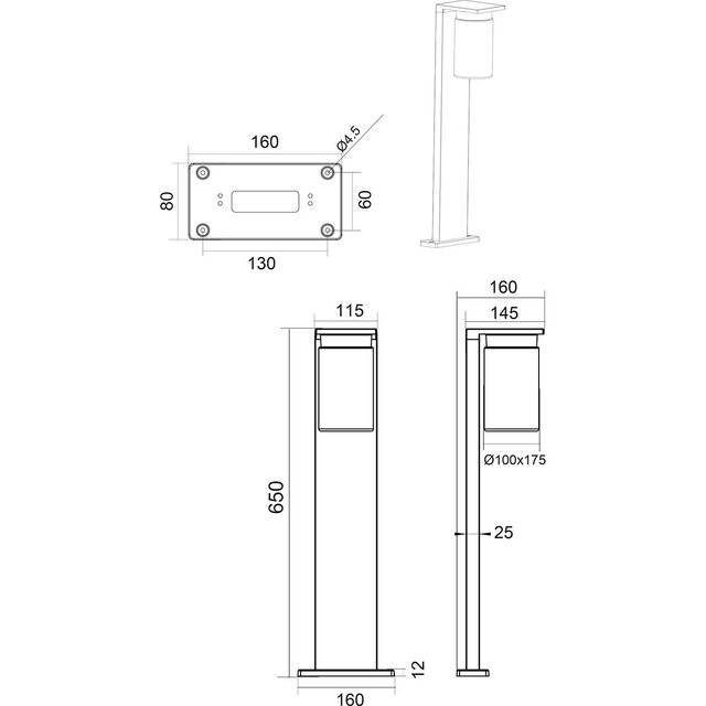 HLW LED LED Floor Lamp Matte Black - Waterproof LED Outdoor Wall Lamp with Sensor & Adjustable Beam Angle HLW LED LED Floor Lamp Matte Black - Waterproof LED Outdoor Wall Lamp with Sensor & Adjustable Beam Angle