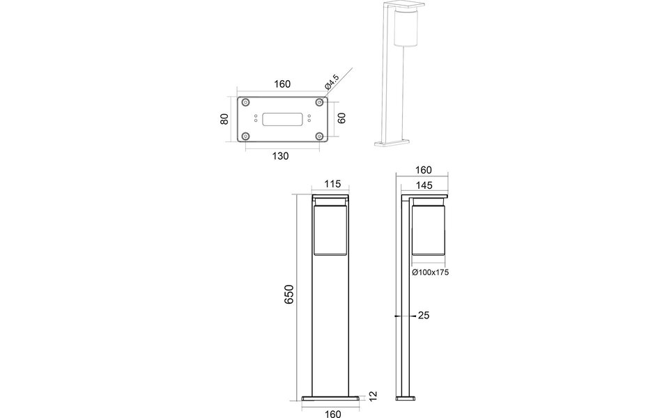 HLW LED LED Floor Lamp Matte Black - Waterproof LED Outdoor Wall Lamp with Sensor & Adjustable Beam Angle HLW LED LED Floor Lamp Matte Black - Waterproof LED Outdoor Wall Lamp with Sensor & Adjustable Beam Angle
