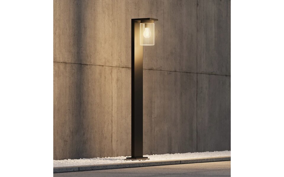 HLW LED Black LED Floor Lamp with Sensor, Waterproof & Adjustable Beam Angle - Outdoor Wall Lamp