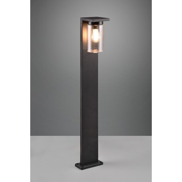 HLW LED LED Tuinverlichting met Dag en Nacht Sensor - Staande Buitenlamp - Trion Ardola XL - E27 Fitting - Spatwaterdicht IP44 - Rechthoek - Mat Zwart - Aluminium |