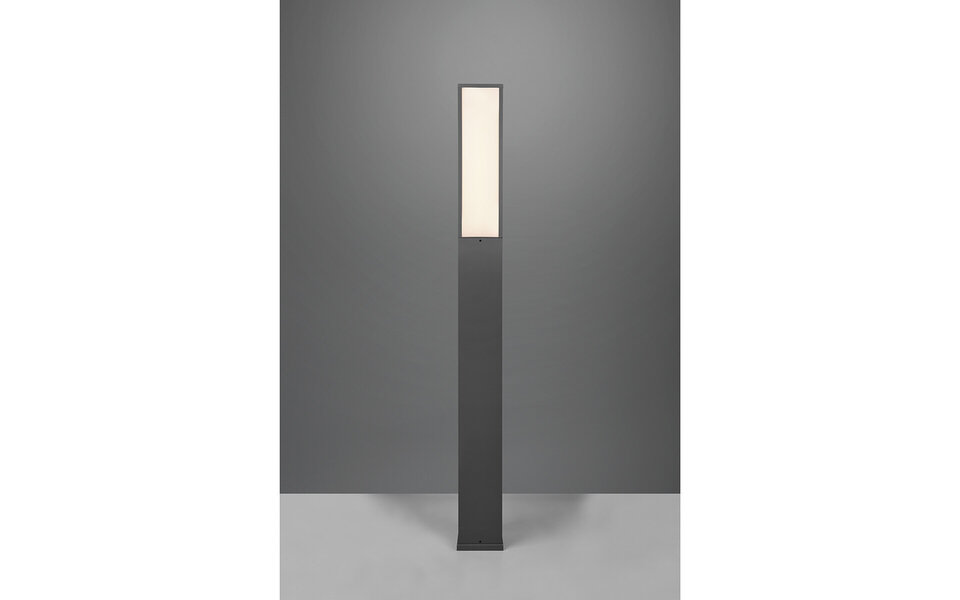 HLW LED LED Tuinverlichting - Staande Buitenlamp - Trion Ficco XL - 15W - Warm Wit 3000K - Rechthoek - Mat Antraciet - Aluminium