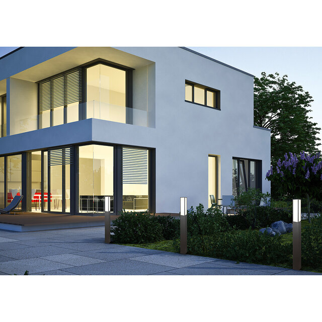 HLW LED LED Tuinverlichting - Staande Buitenlamp - Trion Ficco XL - 15W - Warm Wit 3000K - Rechthoek - Mat Antraciet - Aluminium