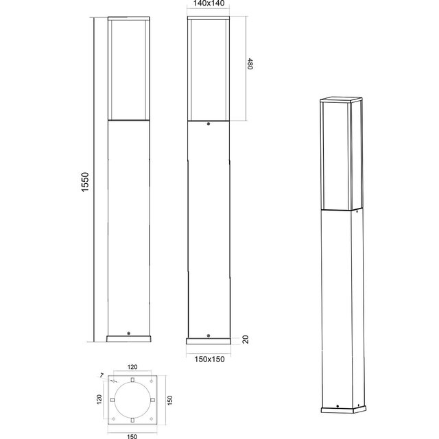 HLW LED LED Floor Lamp & Outdoor Wall Lamp 15W Warm White 2700K-3000K | Trion Ficco XL