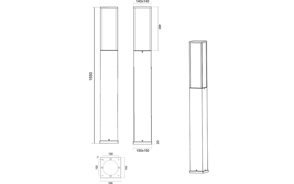 HLW LED LED Floor Lamp & Outdoor Wall Lamp 15W Warm White 2700K-3000K | Trion Ficco XL