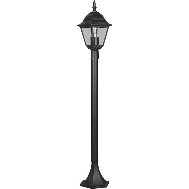 LED Tuinverlichting - Staand - Buitenlamp - Trion Zena - E27 Fitting - Spatwaterdicht IP44 - Mat Zwart - Aluminium Buitenverlichting