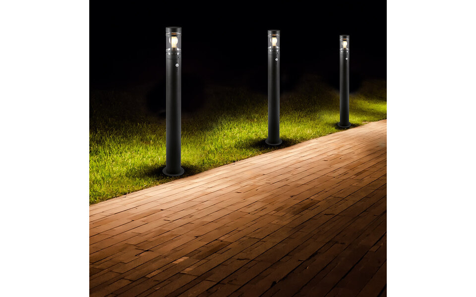HLW LED LED Floor Lamp with Sensor - Trion Paulo XL Metal Outdoor Lamp with Motion Sensor HLW LED LED Floor Lamp with Sensor - Trion Paulo XL Metal Outdoor Lamp with Motion Sensor