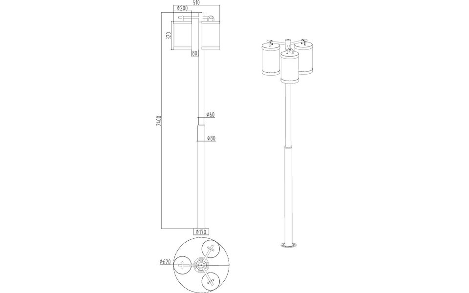 HLW LED LED Tuinverlichting - Staande Buitenlamp - Bemsi - E27 Fitting - 3-lichts - Antraciet - Gegoten Aluminium HLW LED LED Tuinverlichting - Staande Buitenlamp - Bemsi - E27 Fitting - 3-lichts - Antraciet - Gegoten Aluminium