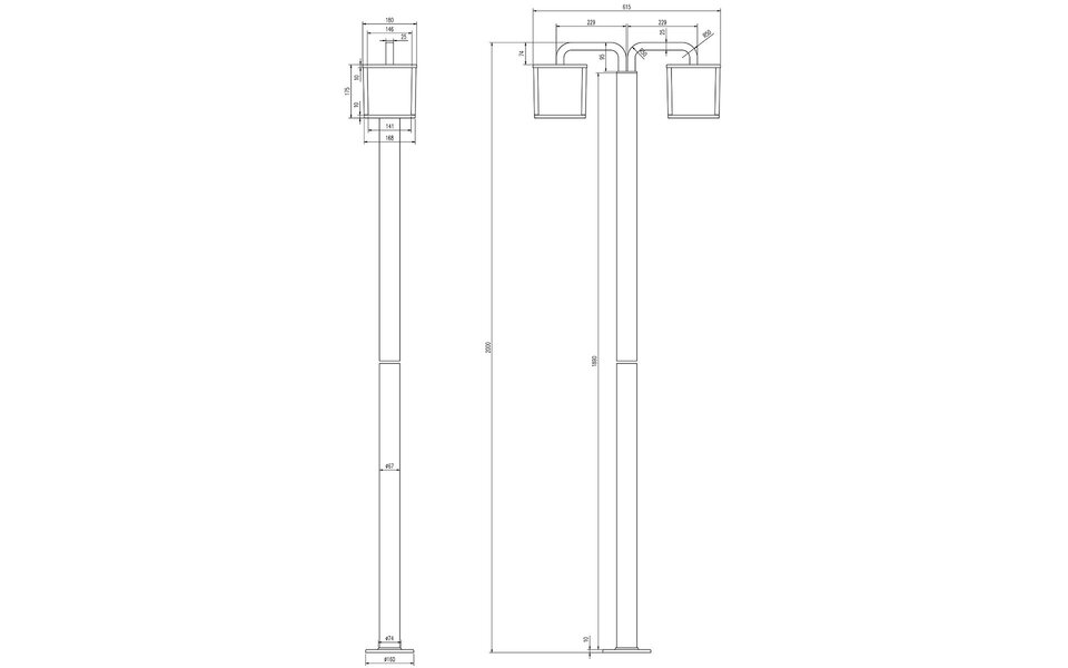 HLW LED LED Outdoor Floor Lamp - Waterproof White Garden Wall Lamp 10W Warm White 2700K–3000K