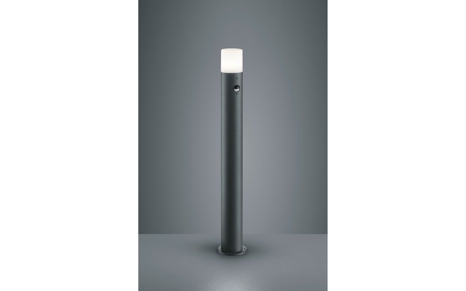 HLW LED LED Tuinverlichting met Bewegingssensor - Staand Buitenlamp - Trion Hosina XL - E27 Fitting - Spatwaterdicht IP44 - Mat Antraciet - Aluminium