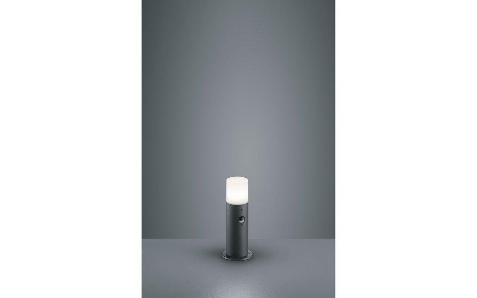 HLW LED LED Tuinverlichting met Bewegingssensor - Staand Buitenlamp - Trion Hosina - E27 Fitting - Spatwaterdicht IP44 - Mat Antraciet - Aluminium