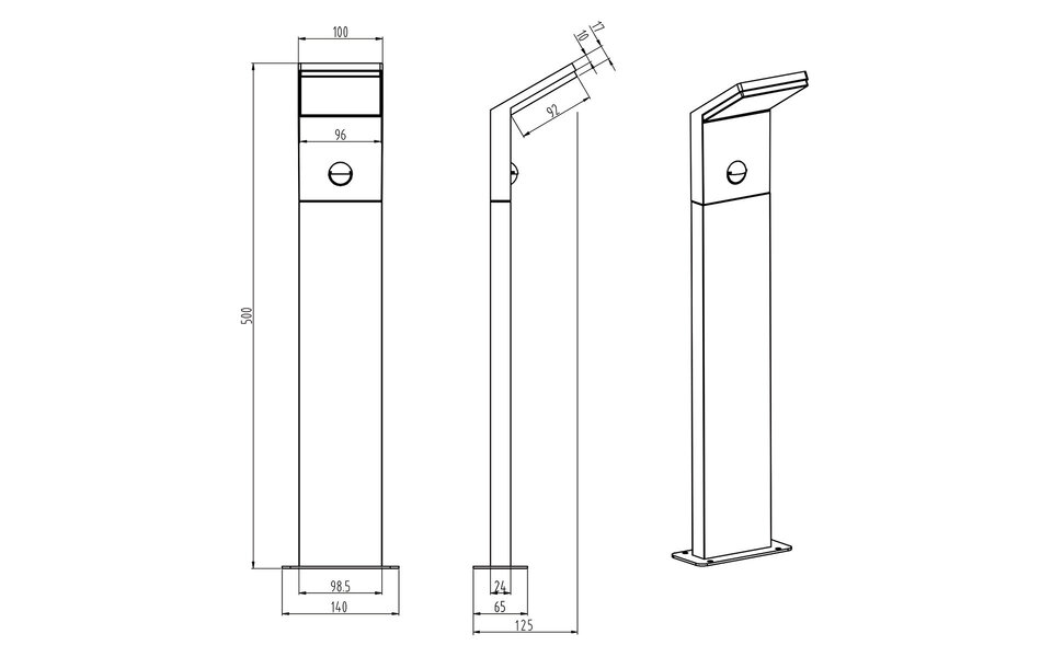 HLW LED LED Tuinverlichting met Bewegingssensor - Staand - Buitenlamp - Trion Pearly - 8W - Warm Wit 3000K - Waterdicht IP54 - Mat Antraciet - Aluminium |