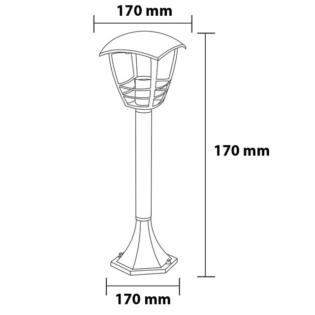 HLW LED LED Floor Lamp Narmy 5 - Matte Black Outdoor Lamp, IP44, E27, Round Design
