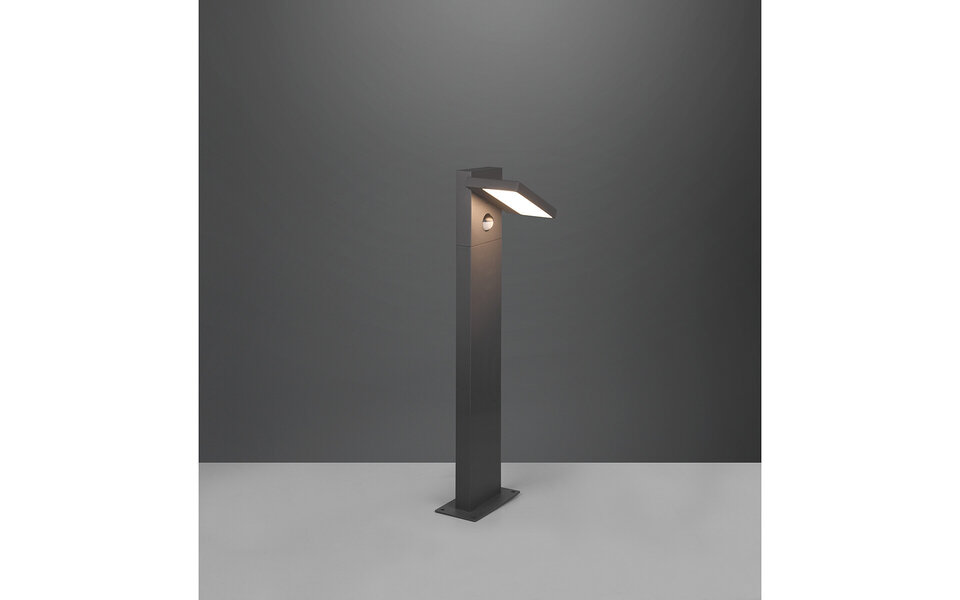 HLW LED LED Floor Lamp with Sensor and Adjustable Beam Angle - Warm White 2700K–3000K - 8W LED Outdoor Wall Lamp