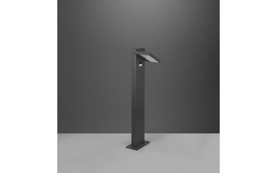 HLW LED LED Floor Lamp with Sensor and Adjustable Beam Angle - Warm White 2700K–3000K - 8W LED Outdoor Wall Lamp