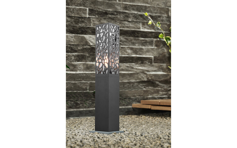 HLW LED LED Tuinverlichting - Staande Buitenlamp - Trion Kaca - E27 Fitting - Rechthoek - Mat Antraciet - RVS | HLW LED LED Tuinverlichting - Staande Buitenlamp - Trion Kaca - E27 Fitting - Rechthoek - Mat Antraciet - RVS |