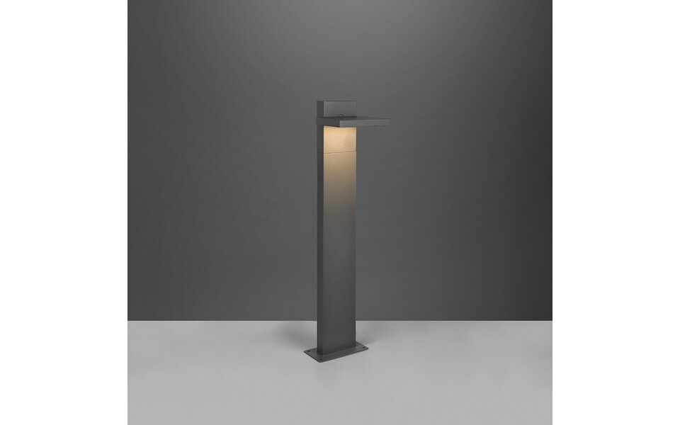 HLW LED LED Tuinverlichting - Staande Buitenlamp - Trion Ihson - 8W - Warm Wit 3000K - Draaibaar - Rechthoek - Mat Antraciet - Aluminium