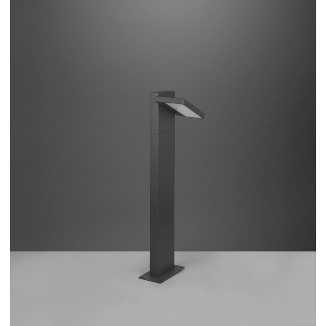 HLW LED LED Tuinverlichting - Staande Buitenlamp - Trion Ihson - 8W - Warm Wit 3000K - Draaibaar - Rechthoek - Mat Antraciet - Aluminium