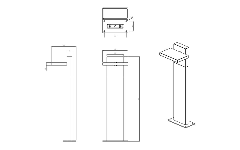HLW LED LED Tuinverlichting - Staande Buitenlamp - Trion Ihson - 8W - Warm Wit 3000K - Draaibaar - Rechthoek - Mat Antraciet - Aluminium