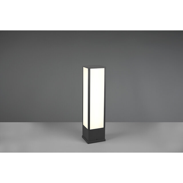HLW LED LED Tuinverlichting - Staande Buitenlamp - Trion Ficco - 15W - Warm Wit 3000K - Rechthoek - Mat Antraciet - Aluminium |