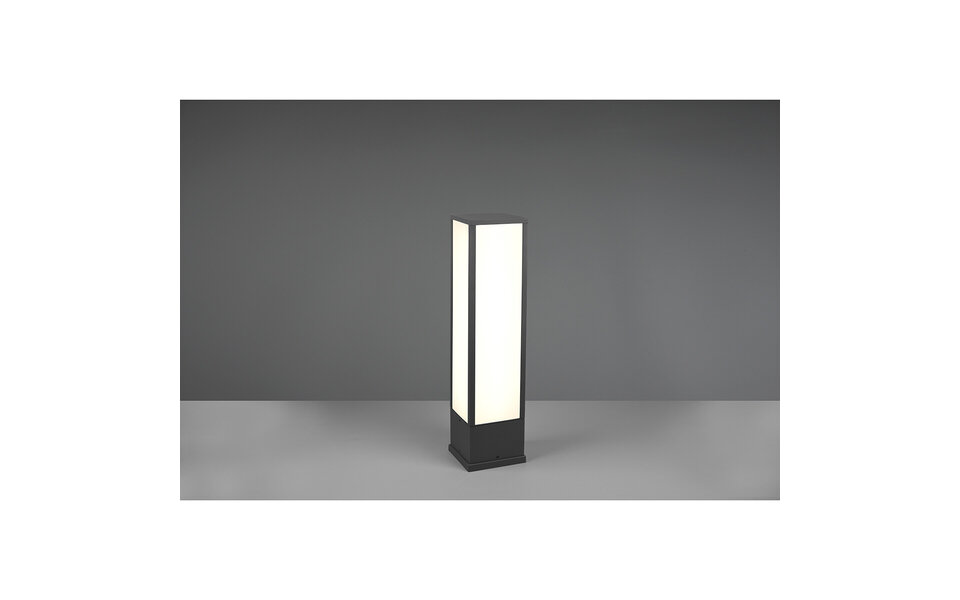 HLW LED LED Tuinverlichting - Staande Buitenlamp - Trion Ficco - 15W - Warm Wit 3000K - Rechthoek - Mat Antraciet - Aluminium |