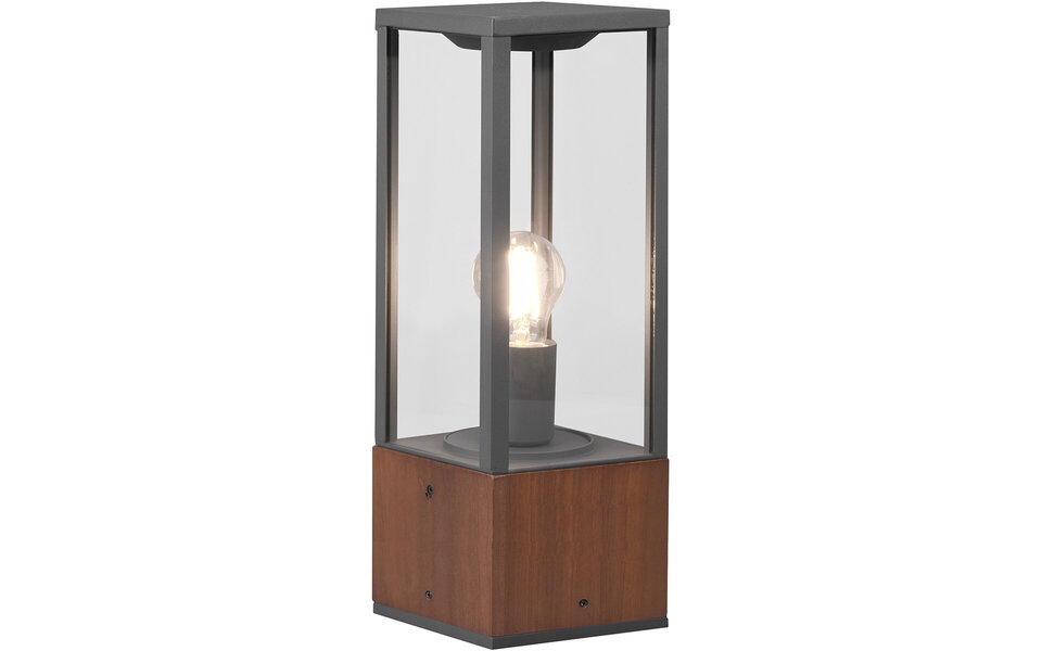 HLW LED LED Tuinverlichting - Staande Buitenlamp - Trion Garinola - E27 Fitting - Rechthoek - Houtkleur - Natuur Hout |