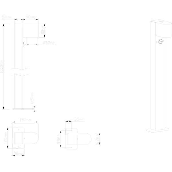 HLW LED LED Vloerlamp & Wandlamp met Bewegingssensor, Waterdicht IP44, GU10 Fitting HLW LED LED Vloerlamp & Wandlamp met Bewegingssensor, Waterdicht IP44, GU10 Fitting