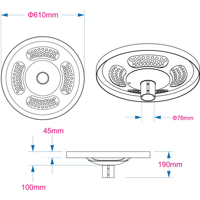 HLW LED LED Tuinverlichting - Rinzu Drion - Buitenlamp - Dimbaar 0-10V - 60 Watt - 9000 Lumen - 4000K - Waterdicht IP65 - OSRAM Driver - Lumileds