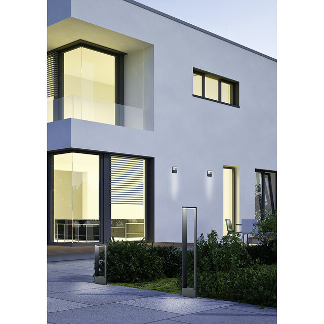 HLW LED LED Tuinverlichting - Staand Buitenlamp - Trion Gangy XL - 9W - Warm Wit 3000K - Waterdicht IP54 - Mat Antraciet - Aluminium |