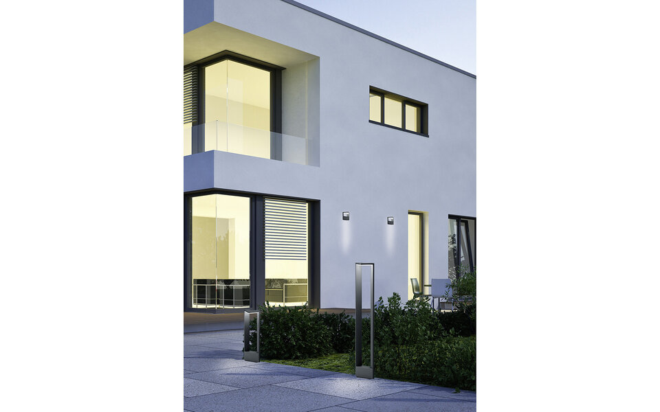 HLW LED LED Tuinverlichting - Staand Buitenlamp - Trion Gangy XL - 9W - Warm Wit 3000K - Waterdicht IP54 - Mat Antraciet - Aluminium |