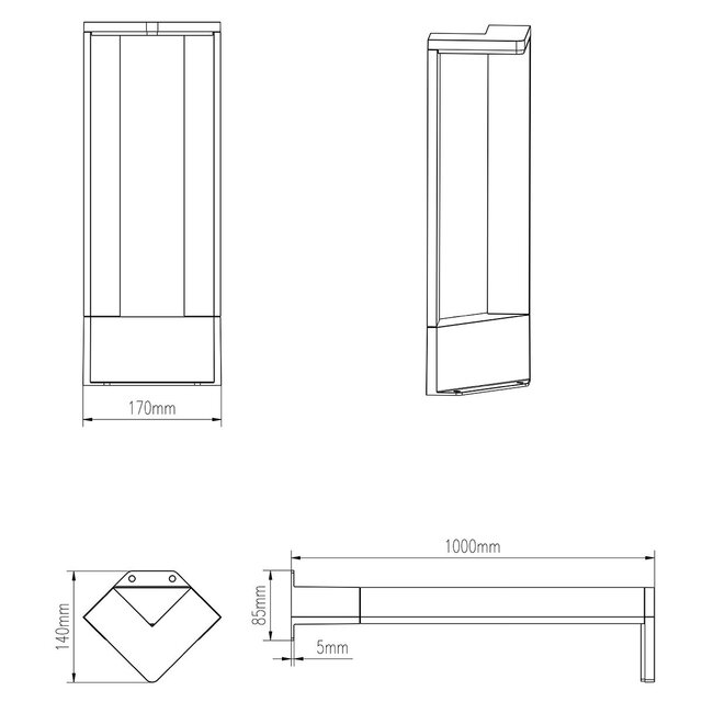 HLW LED LED Floor Lamp & Garden Wall Lamp 9W Warm White 2700K–3000K Waterproof IP54