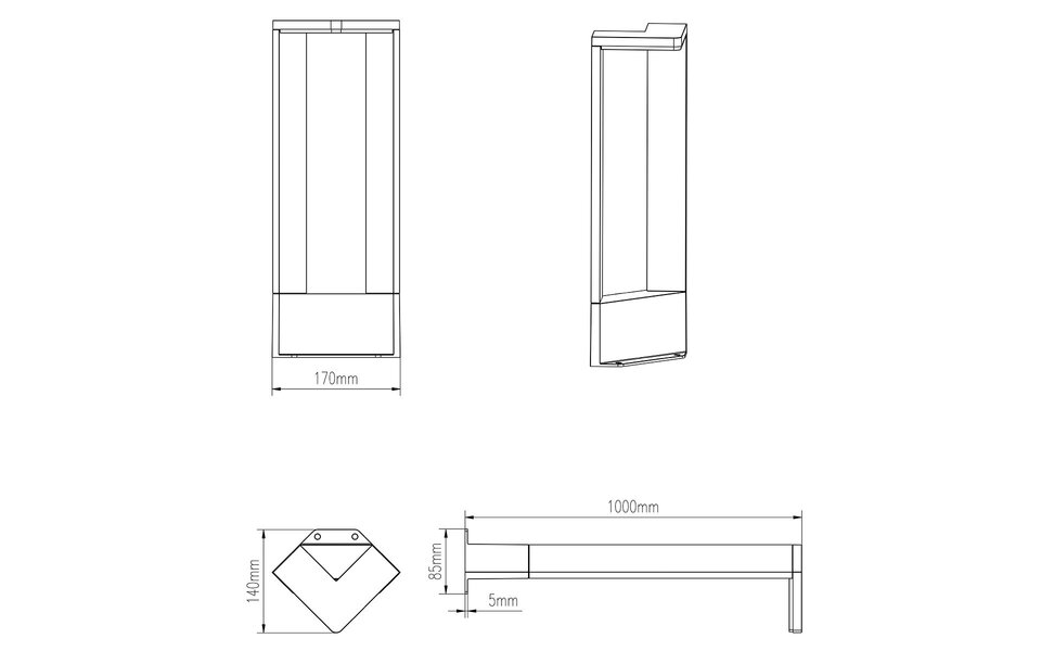 HLW LED LED Floor Lamp & Garden Wall Lamp 9W Warm White 2700K–3000K Waterproof IP54