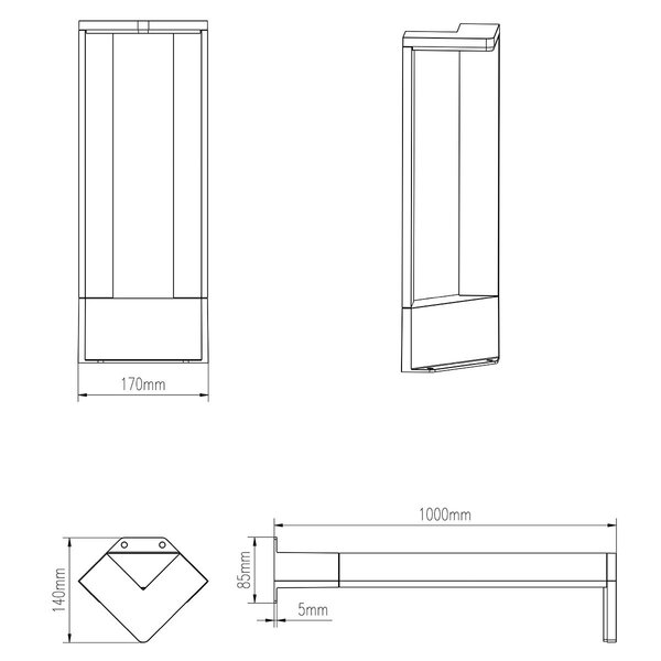 HLW LED LED Vloerlamp & Tuin Wandlamp 9W Warm Wit 2700K–3000K Waterdicht IP54