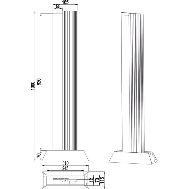 HLW LED LED Tuinverlichting - Staande Buitenlamp - Trion Riza XL - 16W - Warm Wit 3000K - Rechthoek - Antraciet - Aluminium