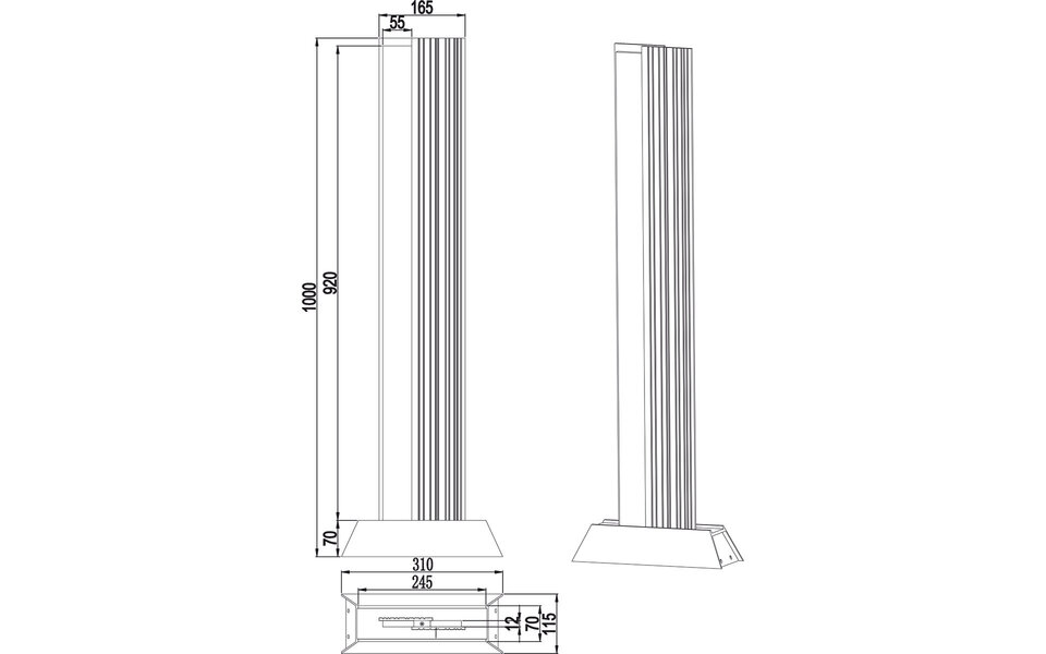 HLW LED LED Floor Lamp & Garden Wall Lamp 16W Warm White 2700K–3000K | Adjustable Beam Angle
