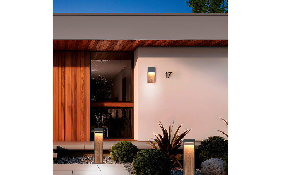 HLW LED LED Tuinverlichting - Staand Buitenlamp - Trion Selman - 11W - Warm Wit 3000K - Spatwaterdicht IP44 - Bruin - Aluminium