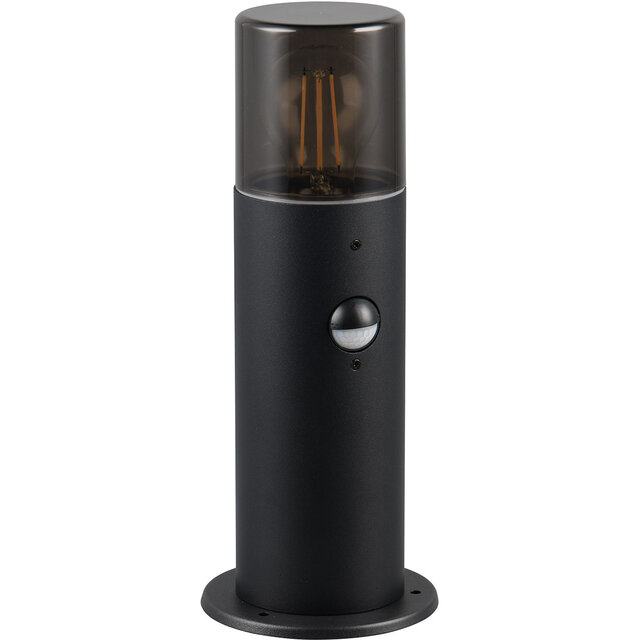 LED Tuinverlichting - Staande Buitenlamp - Trion Sicho - E27 Fitting - Bewegingssensor - Rond - Mat Zwart - Aluminium Buitenverlichting