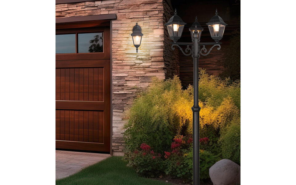 HLW LED LED Tuinverlichting - Staand - Buitenlamp - Trion Zena - E27 Fitting - 3 Lichtpunten - Mat Zwarte - Aluminium | HLW LED LED Tuinverlichting - Staand - Buitenlamp - Trion Zena - E27 Fitting - 3 Lichtpunten - Mat Zwarte - Aluminium |