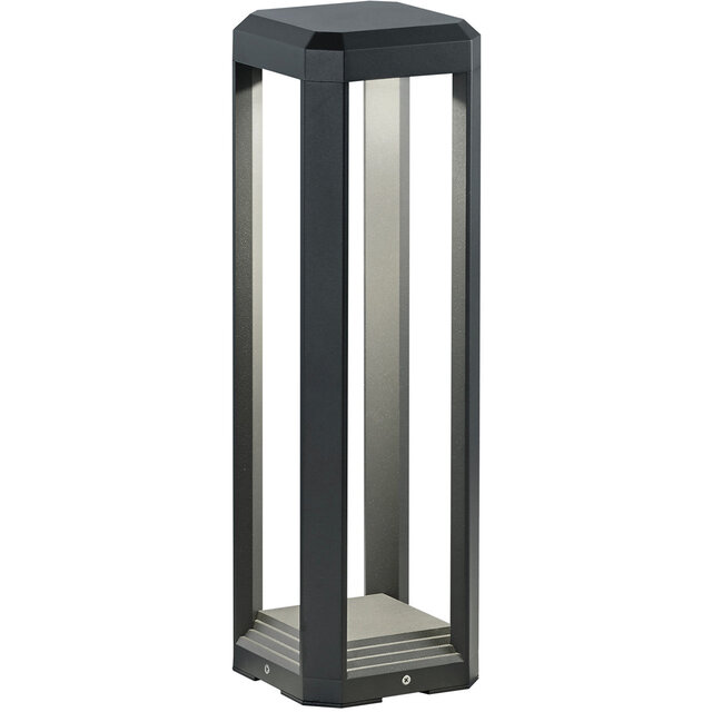 LED Tuinverlichting - Staand - Buitenlamp - Trion Logani - 11W - Warm Wit 3000K - Waterdicht IP65 - Mat Antraciet - Aluminium - OSRAM LEDs Buitenverlichting