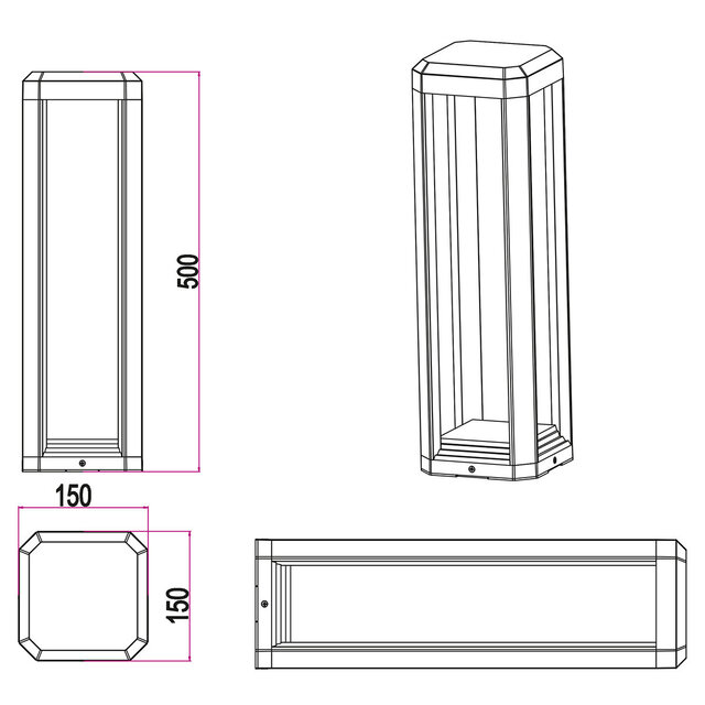 HLW LED LED Tuinverlichting - Staand - Buitenlamp - Trion Logani - 11W - Warm Wit 3000K - Waterdicht IP65 - Mat Antraciet - Aluminium - OSRAM LEDs