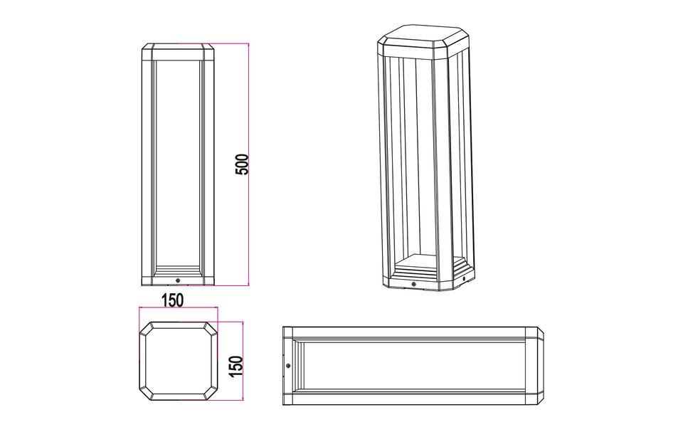 HLW LED LED Garden Floor Lamp 11W Warm White 2700K–3000K IP65 Waterproof Matte Anthracite