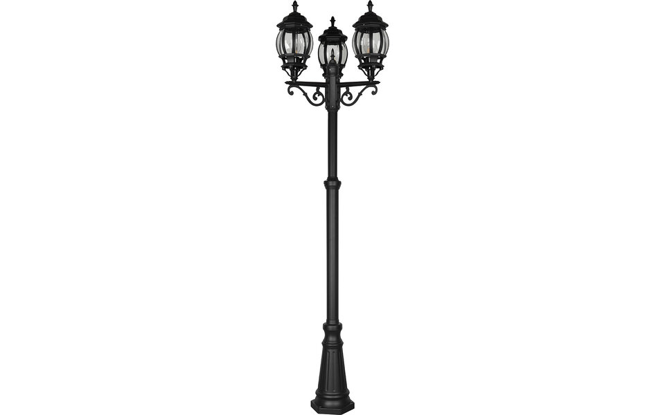 HLW LED Matte Black LED Floor Lamp with 3 Light Points - Sustainable LED Outdoor Wall Lamp