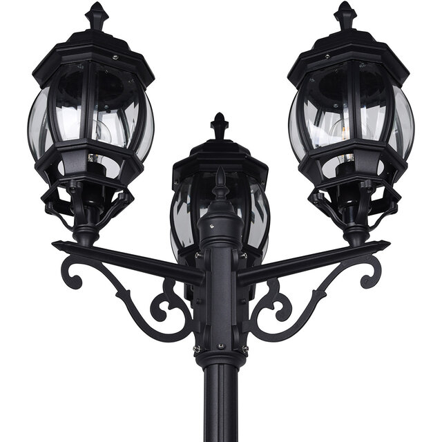 HLW LED Matte Black LED Floor Lamp with 3 Light Points - Sustainable LED Outdoor Wall Lamp