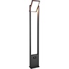 Staande antracietkleurige aluminium buitenlamp met bewegingssensor, 5W LED en warm wit licht van 3000K, 101 cm hoog