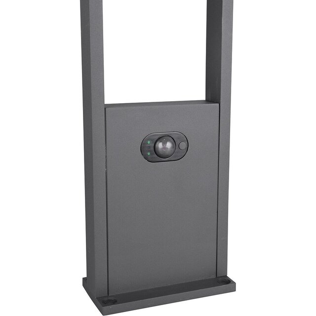 HLW LED LED Tuinverlichting met Bewegingssensor - Staande Buitenlamp - Trion Walla - 5W - Aanpasbare kleur - Rechthoek - Antraciet - Aluminium - 101cm |