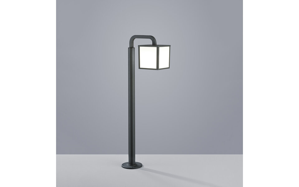 HLW LED LED Tuinverlichting - Staand Buitenlamp - Trion Cubirino - 5W - E27 Fitting - Warm Wit 3000K - Waterdicht IP54 - Mat Antraciet - Aluminium |